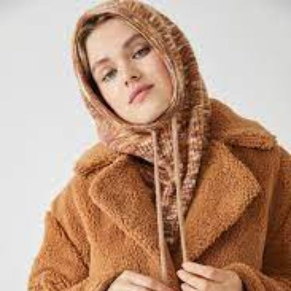 FREE PEOPLE Deja Vu Space Dye Balaclava in Neutral Mix Striped NEW NWT - Picture 2 of 9